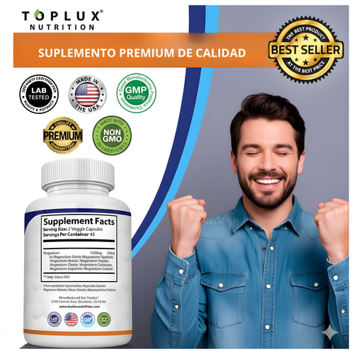 Toplux Magnesium Complex 8 Essential Magnesium Supplement 1000Mg